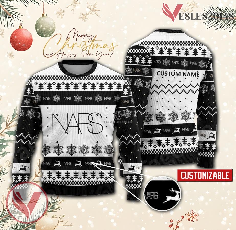 Nars Cosmetic Logo Personalized Ugly Christmas Sweater, Unique Gift For Fans - Vesles2014s