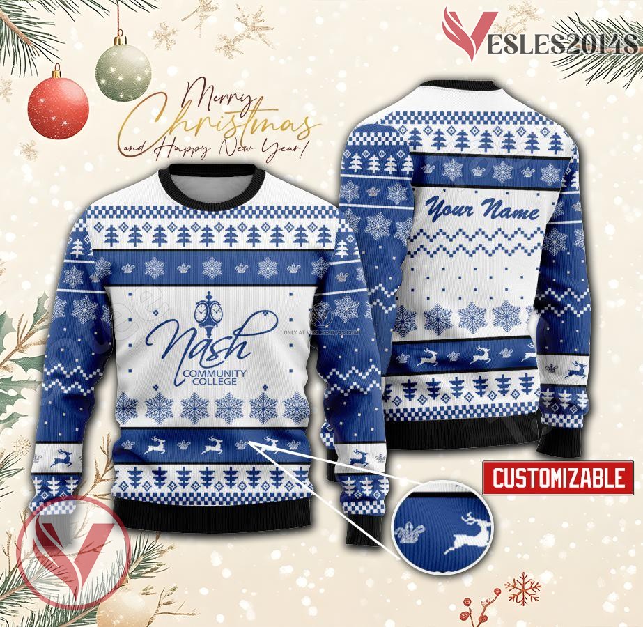 Nash Community College Custom Ugly Christmas Sweater, Unique Gift For Fans - Vesles2014s