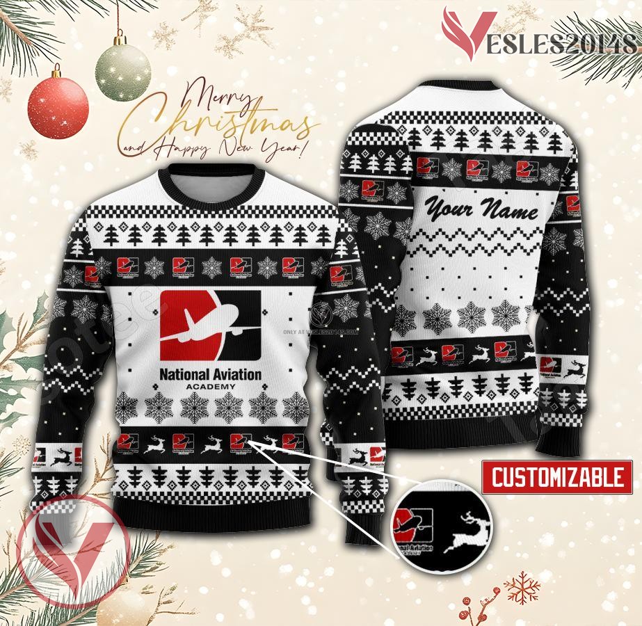 National Aviation Academy of New England Custom Ugly Christmas Sweater, Unique Gift For Fans - Vesles2014s