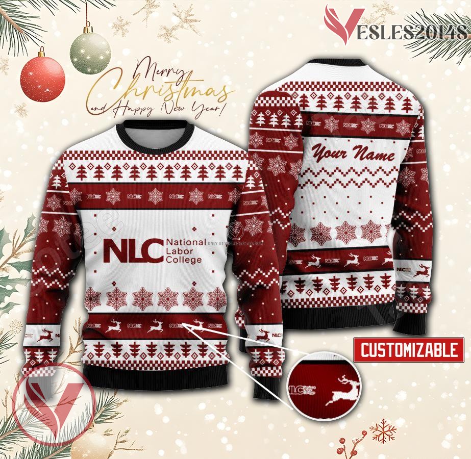National Labor College Custom Ugly Christmas Sweater, Unique Gift For Fans - Vesles2014s