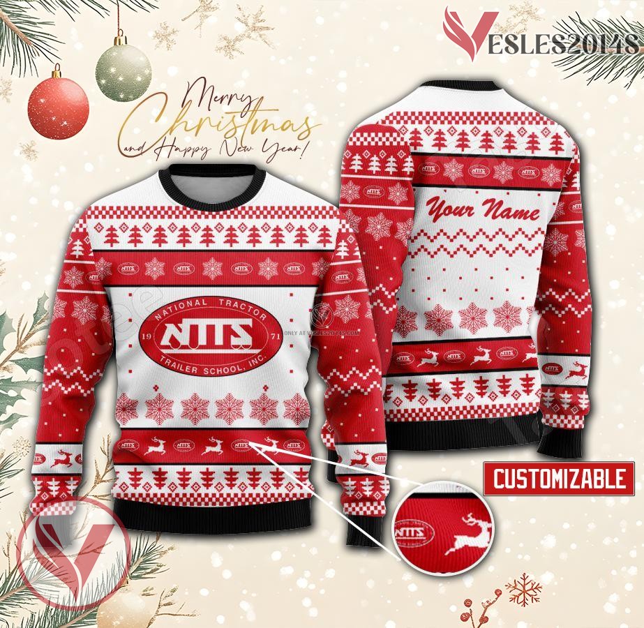 National Tractor Trailer School Inc-Buffalo Logo Custom Ugly Christmas Sweater, Unique Gift For Fans - Vesles2014s
