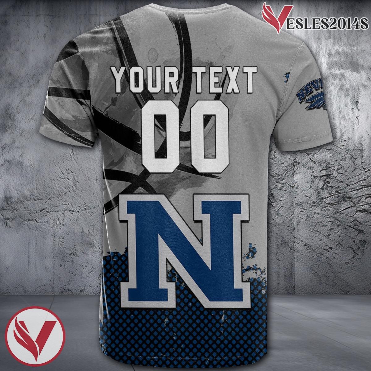 Nevada Wolf Pack Basketball Grunge Pattern Unique Personalized T Shirts - Vesles2014S 1