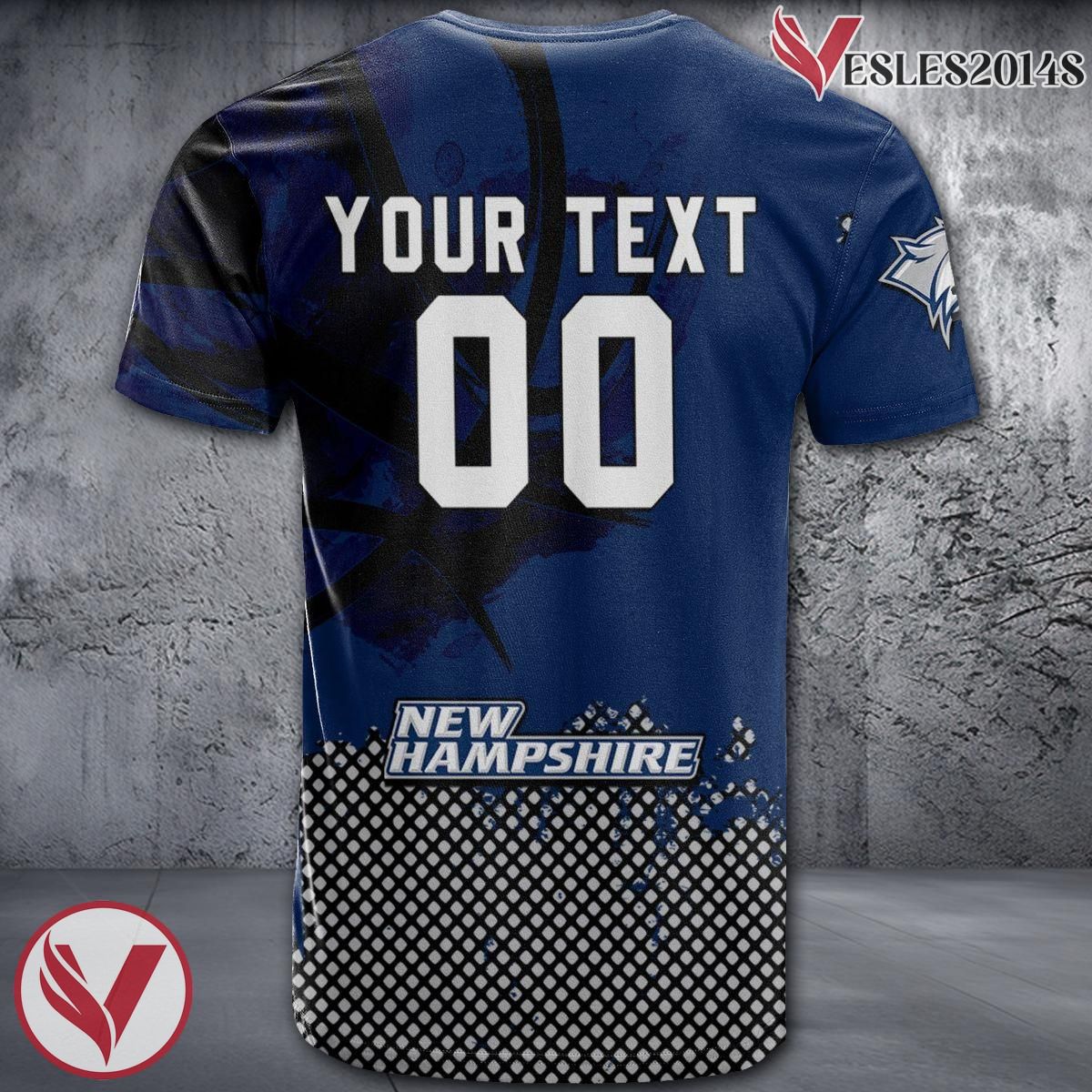 New Hampshire Wildcats Basketball Grunge Pattern Unique Personalized T Shirts - Vesles2014S 1
