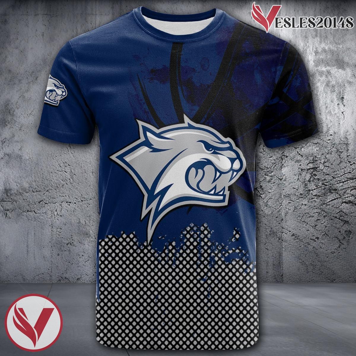 New Hampshire Wildcats Basketball Grunge Pattern Unique Personalized T Shirts - Vesles2014S