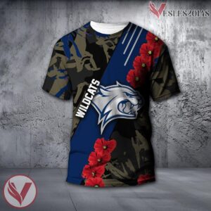 New Hampshire Wildcats NCAA With Red Poppy Flower 3D Shirt, Unique Gift For Fans - Vesles2014S