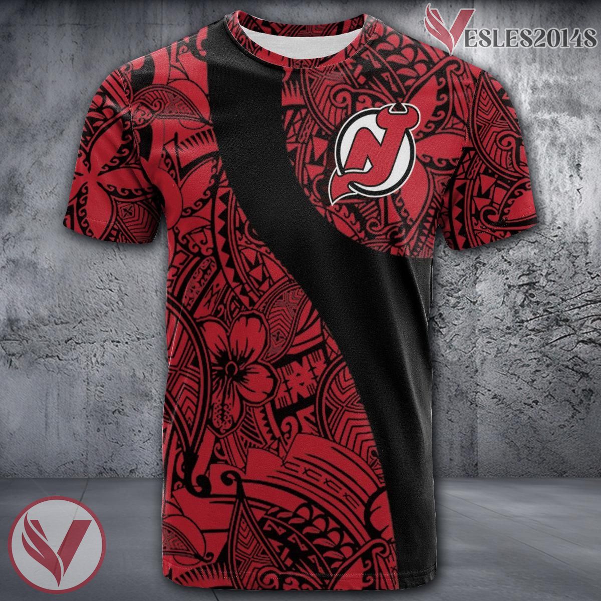 New Jersey Devils Polynesian Pattern Shirt, Unique Gifts For NHL Fans - Vesles2014s