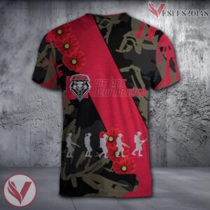 New Mexico Lobos NCAA With Red Poppy Flower 3D Shirt, Unique Gift For Fans - Vesles2014S 1