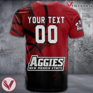 New Mexico State Aggies Basketball Grunge Pattern Unique Personalized T Shirts - Vesles2014S 1