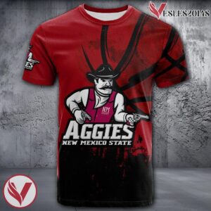 New Mexico State Aggies Basketball Grunge Pattern Unique Personalized T Shirts - Vesles2014S