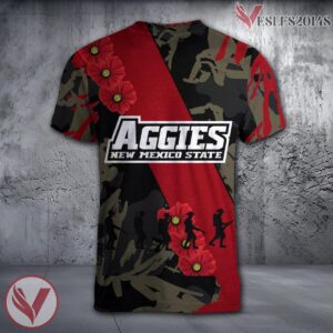 New Mexico State Aggies NCAA With Red Poppy Flower 3D Shirt, Unique Gift For Fans - Vesles2014S 1