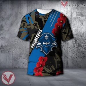 New Orleans Privateers NCAA With Red Poppy Flower 3D Shirt, Unique Gift For Fans - Vesles2014S