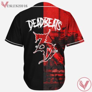 New Zeds Dead Deadbeats Red Grunge Split Rave Baseball Jersey For EDM Festivals - Vesles2014s 1