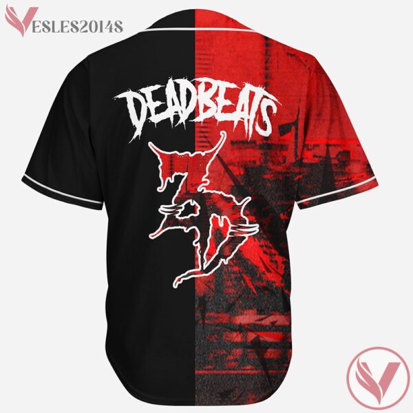 New Zeds Dead Deadbeats Red Grunge Split Rave Baseball Jersey For EDM Festivals - Vesles2014s 1