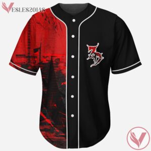 New Zeds Dead Deadbeats Red Grunge Split Rave Baseball Jersey For EDM Festivals - Vesles2014s