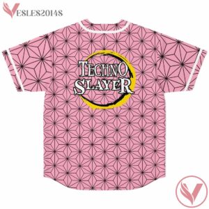 Nezuko Kimono Pattern Techno Slayer Pink Jersey - Vesles2014s 1