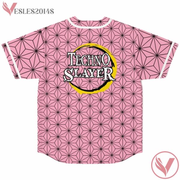 Nezuko Kimono Pattern Techno Slayer Pink Jersey - Vesles2014s 1
