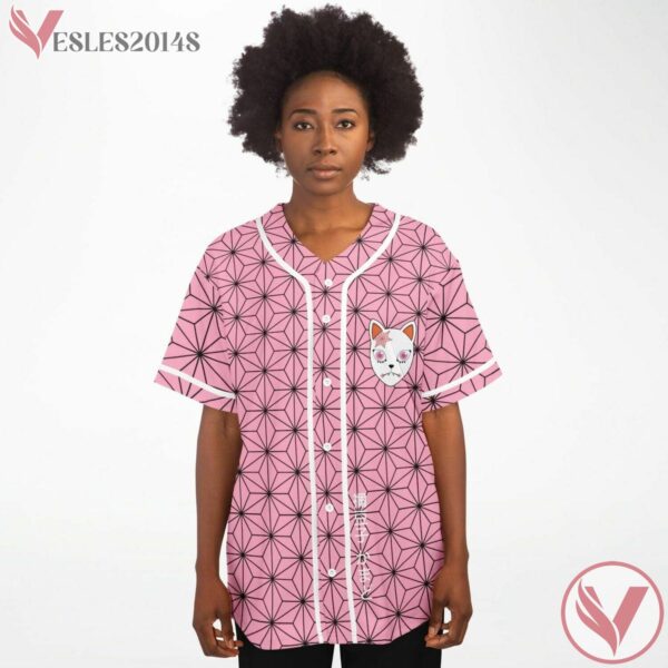 Nezuko Kimono Pattern Techno Slayer Pink Jersey - Vesles2014s 2