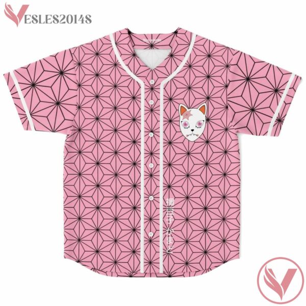Nezuko Kimono Pattern Techno Slayer Pink Jersey - Vesles2014s