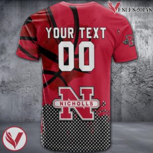Nicholls Colonels Basketball Grunge Pattern Unique Personalized T Shirts - Vesles2014S 1