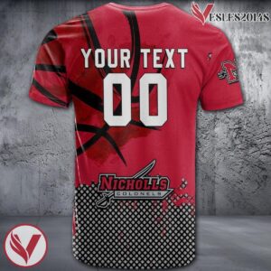 Nicholls State Colonels Basketball Grunge Pattern Unique Personalized T Shirts - Vesles2014S 1