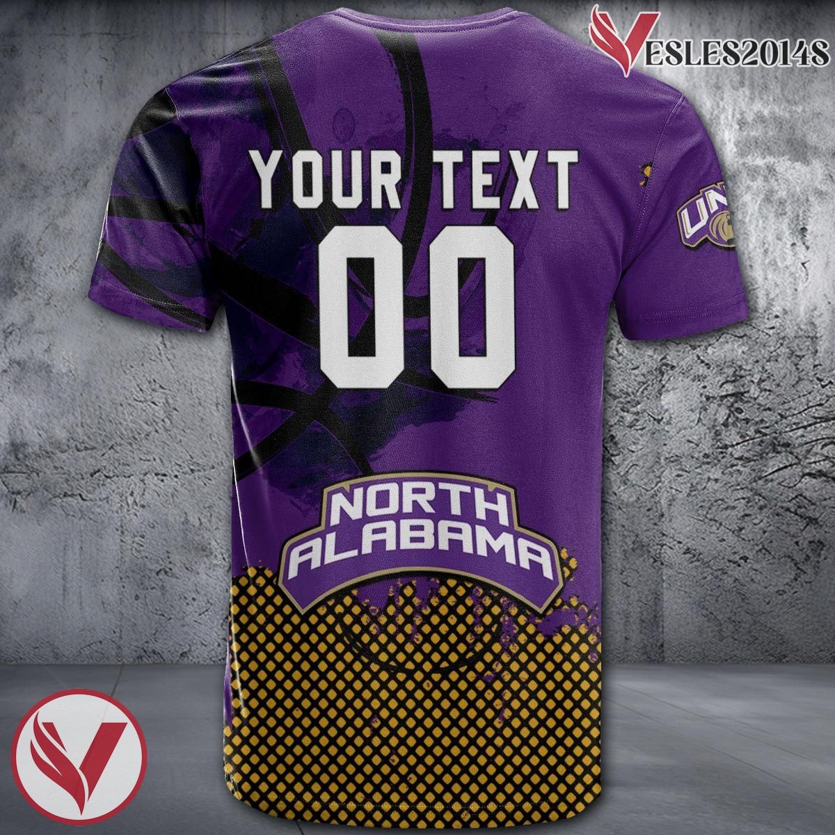 North Alabama Lions Basketball Grunge Pattern Unique Personalized T Shirts - Vesles2014S 1