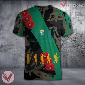 North Alabama Lions NCAA With Red Poppy Flower 3D Shirt, Unique Gift For Fans - Vesles2014S 1