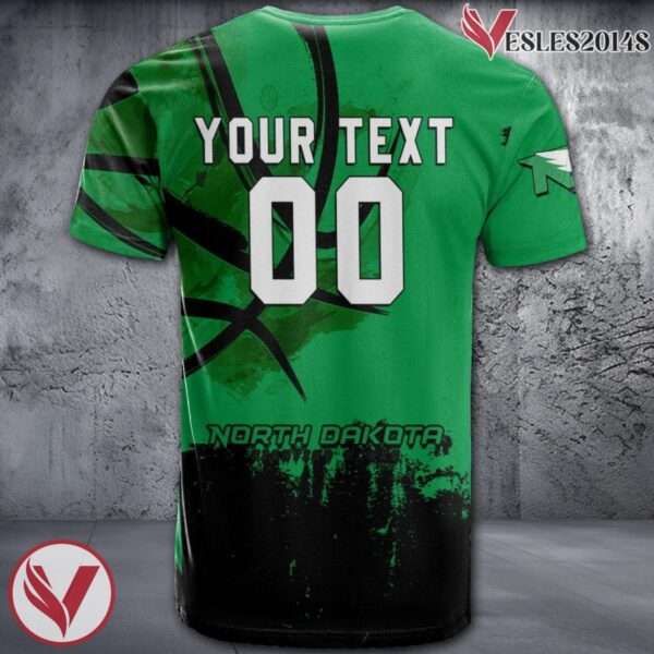 North Dakota Fighting Hawks Basketball Grunge Pattern Unique Personalized T Shirts - Vesles2014S 1