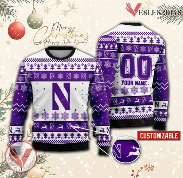 Northwestern College Rugby Custom Ugly Christmas Sweater, Unique Gift For Fans - Vesles2014s