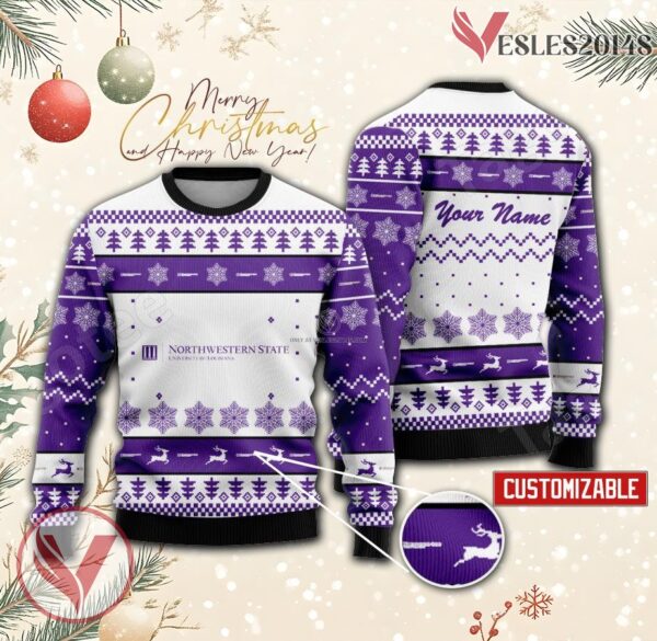Northwestern State University of Louisiana Custom Ugly Christmas Sweater, Unique Gift For Fans - Vesles2014s