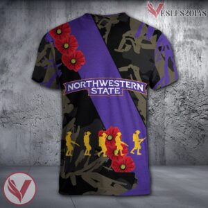 Northwestern Wildcats NCAA With Red Poppy Flower 3D Shirt, Unique Gift For Fans - Vesles2014S 1