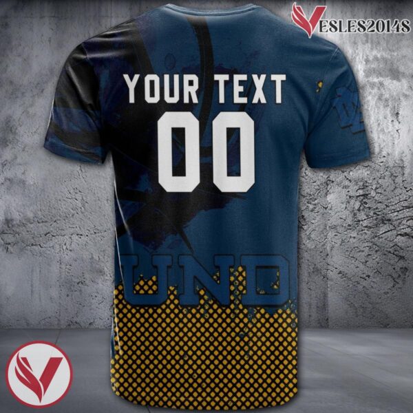 Notre Dame Fighting Irish Basketball Grunge Pattern Unique Personalized T Shirts - Vesles2014S 1
