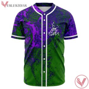 OIL SLICK CUSTOM GANJA WHITE NIGHT BASEBALL JERSEY - Vesles2014s