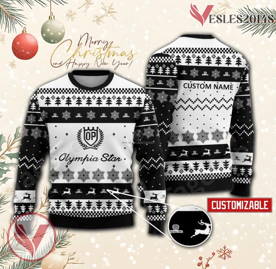 OP Olympia Star Olym Pianus Logo Personalized Ugly Christmas Sweater, Unique Gift For Fans - Vesles2014s