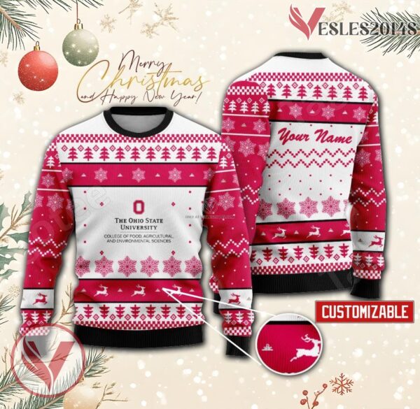 Ohio State University Agricultural Technical Institute Custom Ugly Christmas Sweater, Unique Gift For Fans - Vesles2014s