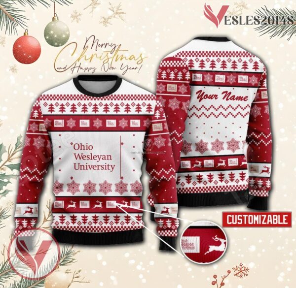 Ohio Wesleyan University Custom Ugly Christmas Sweater, Unique Gift For Fans - Vesles2014s