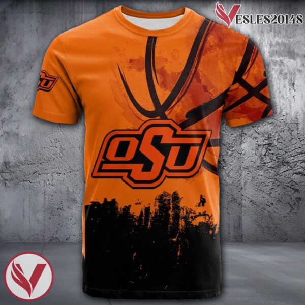 Oklahoma State Cowboys Basketball Grunge Pattern Unique Personalized T Shirts - Vesles2014S