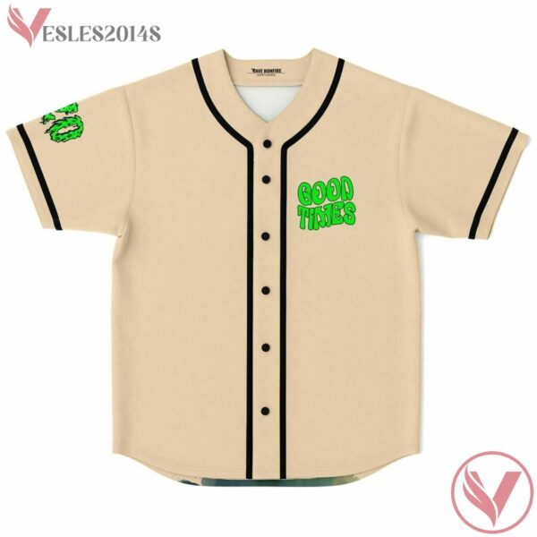 Old Man Hippie Stoner Pot Head Rave Baseball Jersey - Vesles2014s 1