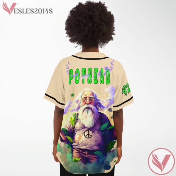 Old Man Hippie Stoner Pot Head Rave Baseball Jersey - Vesles2014s 3