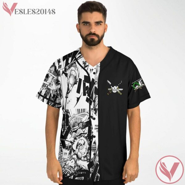One Piece Manga Style Black And White Split Jersey - Vesles2014s 2