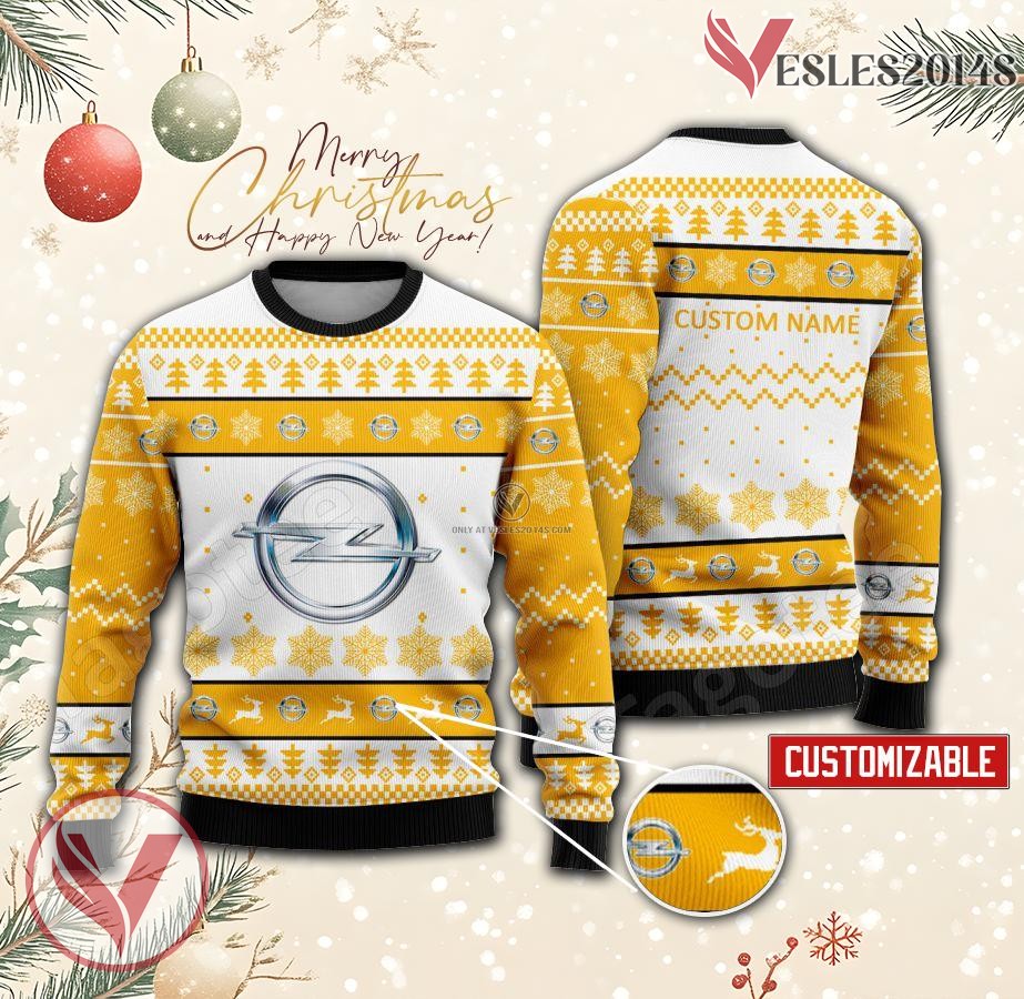 Opel Logo Personalized Ugly Christmas Sweater, Unique Gift For Fans - Vesles2014s