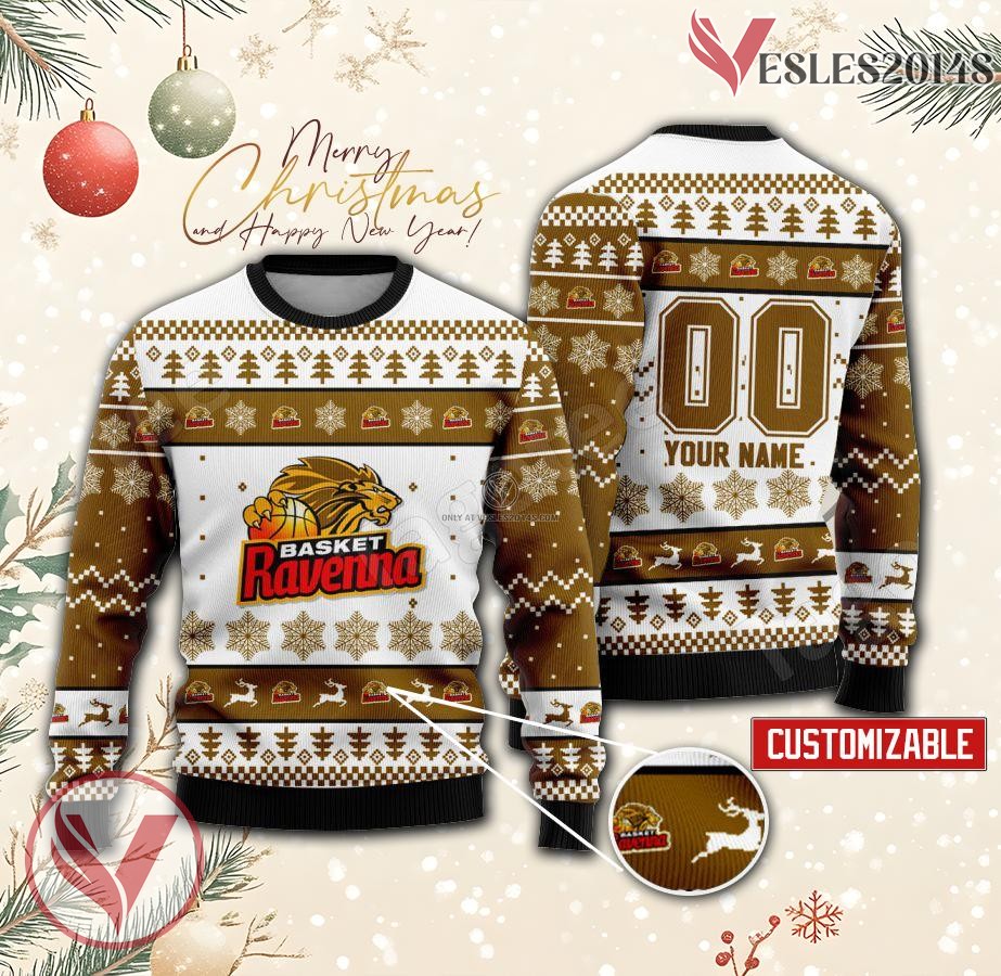OraSì Ravenna Basketball Custom Ugly Christmas Sweater, Unique Gift For Fans - Vesles2014s