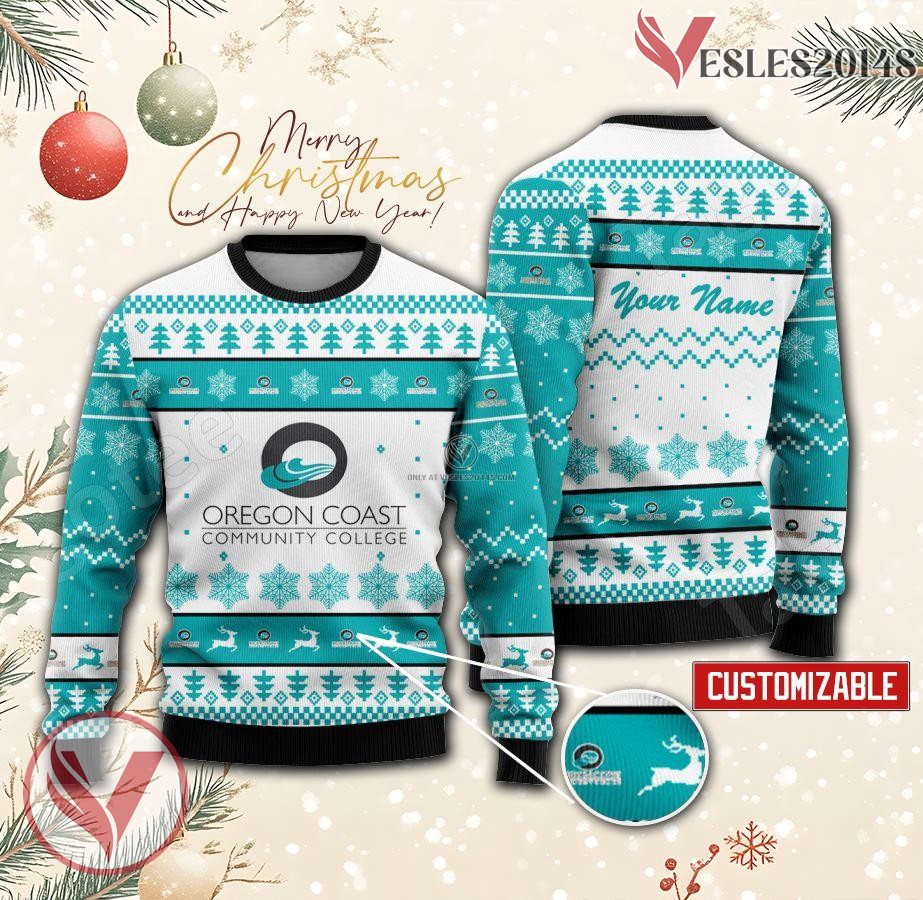 Oregon Coast Community College Custom Ugly Christmas Sweater, Unique Gift For Fans - Vesles2014s
