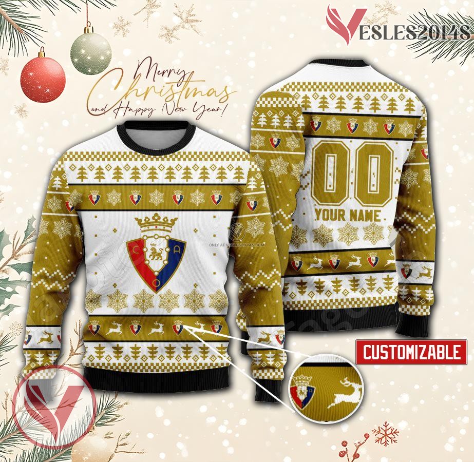 Osasuna Custom Ugly Christmas Sweater, Unique Gift For Fans - Vesles2014s