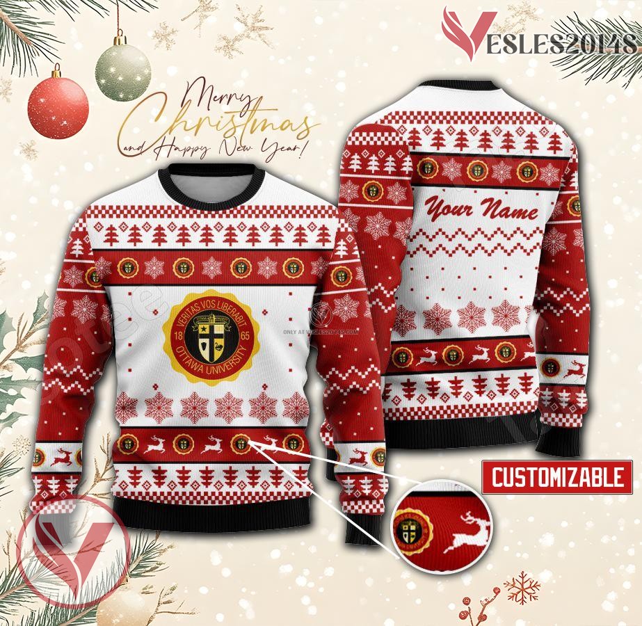 Ottawa University-Milwaukee Custom Ugly Christmas Sweater, Unique Gift For Fans - Vesles2014s