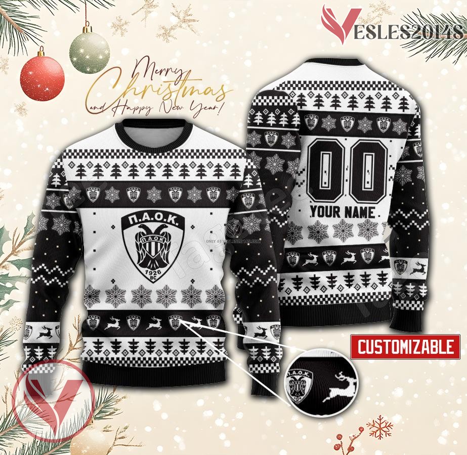 P.A.O.K. BC Custom Ugly Christmas Sweater, Unique Gift For Fans - Vesles2014s
