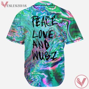 Peace Love And Wubz Trippy Psychedelic Isdream Rave Baseball Jersey For EDM Festivals - Vesles2014s 1