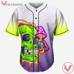Peace Love And Wubz Trippy Skull Gradient Baseball Jersey For EDM Festivals - Vesles2014s