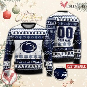 Penn State College Rugby Custom Ugly Christmas Sweater, Unique Gift For Fans - Vesles2014s