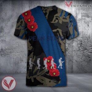 Pepperdine Waves NCAA With Red Poppy Flower 3D Shirt, Unique Gift For Fans - Vesles2014S 1