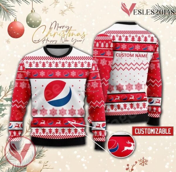 Pepsi Logo Personalized Ugly Christmas Sweater, Unique Gift For Fans - Vesles2014s